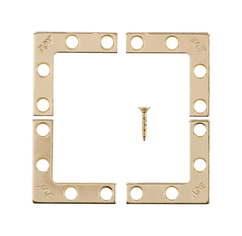 1-1/2 In. H X 2.750 In. W X 1-1/2 In. D Brass Flat Corner Brace