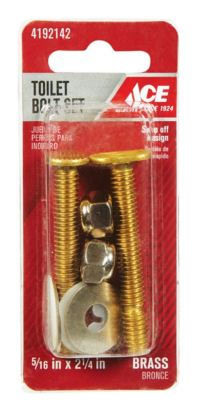 Toilet Bolt Set Brass Universal 5/16" X 2-1/4" For Toilet Repair