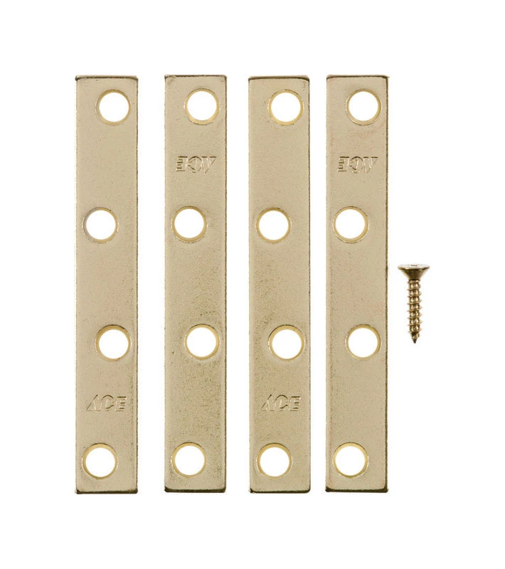 4 In. Bright Brass Mending Brace For Reinforcing And Connecting Panels