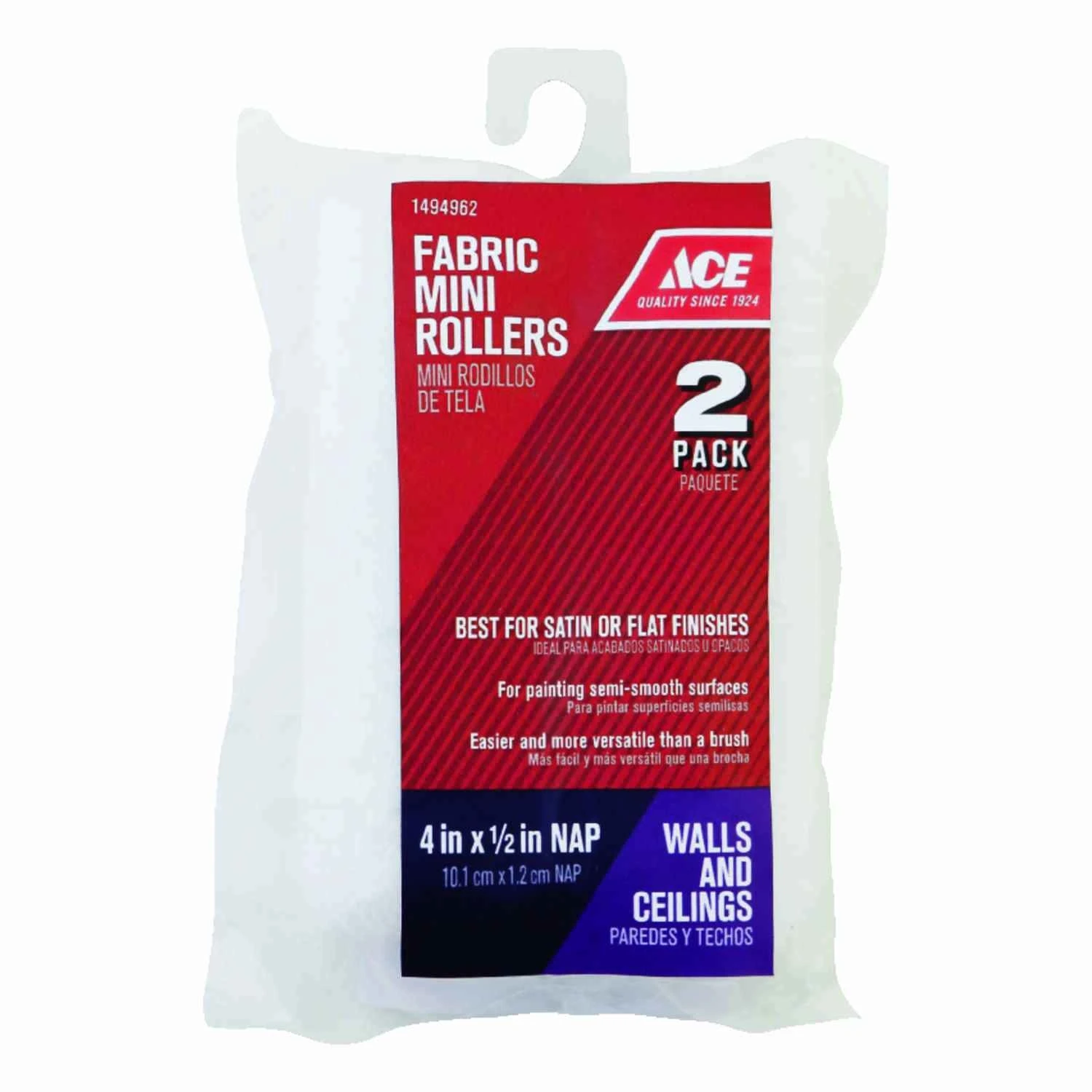Knit 1/2 In. X 4 In. W Mini Paint Roller Cover For Semi-smooth Surfaces 2 Pk