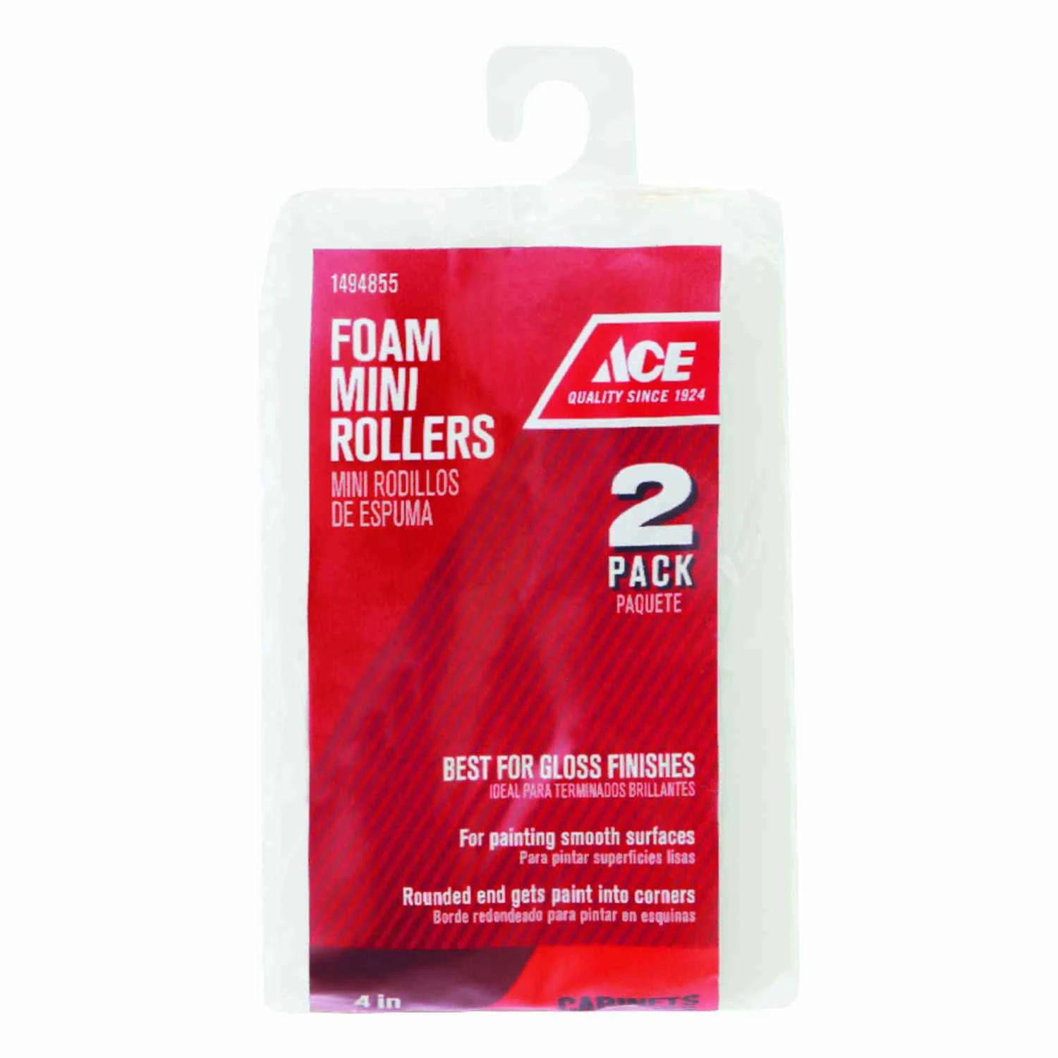 Foam 4 In. W Mini Paint Roller Cover For Smooth Surfaces, 2 Pk, Model 1839612
