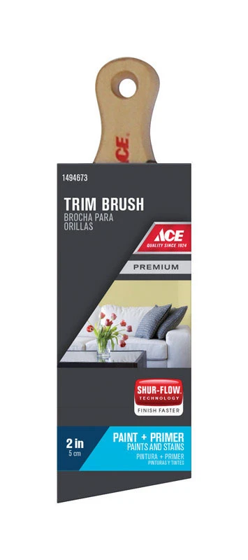Premium 2 Inch Medium Stiff Angle Nylon Polyester Trim Paint Brush