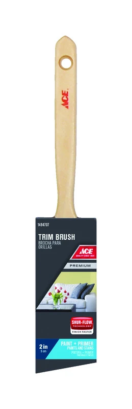 Premium 2 Inch Wide Medium Stiff Angle Nylon Polyester Trim Paint Brush
