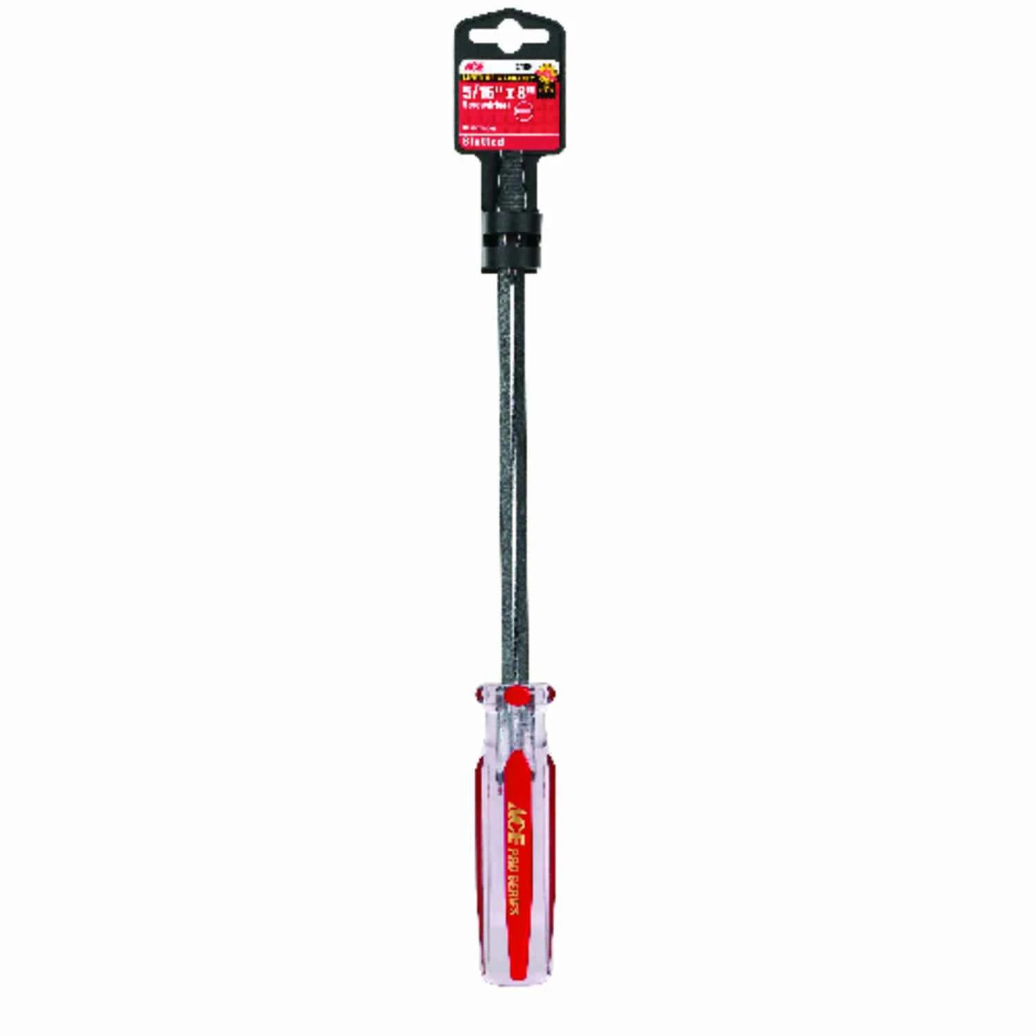 8 In. Slotted Screwdriver 5/16 In. Steel Black With Chemical-resistant Handle