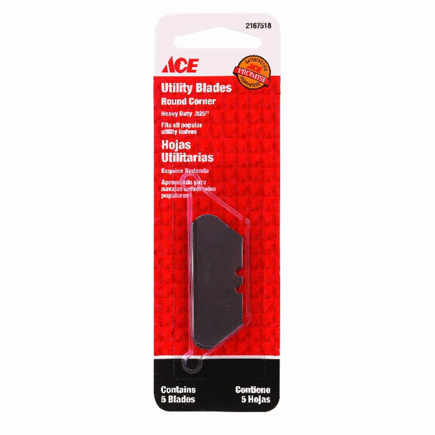 Ace Round Corner Carbon Steel Heavy Duty Replacement Blade 5 pk