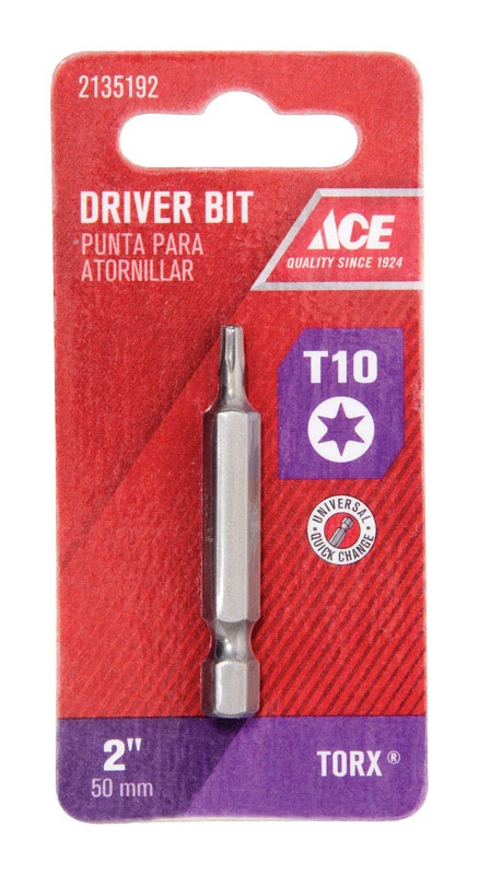 Torx T10 X 2 In. L Screwdriver Bit S2 Tool Steel 1/4 In. Hex Shank