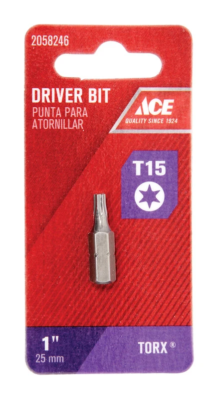 Torx T15 1 In. Insert Bit S2 Tool Steel 1/4 In. Hex Shank