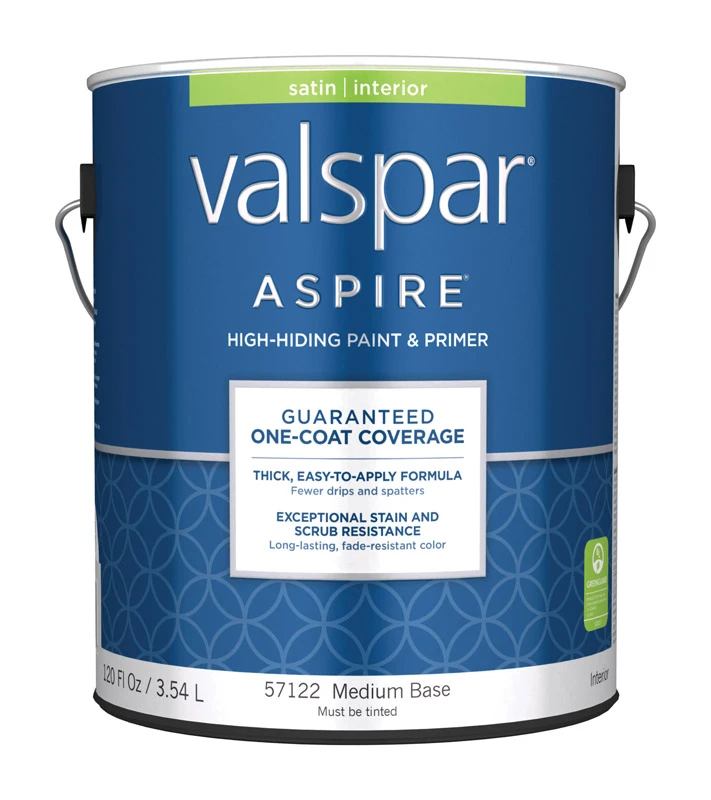 Aspire Satin Tintable Medium Base Acrylic Latex Paint And Primer 1 Gallon