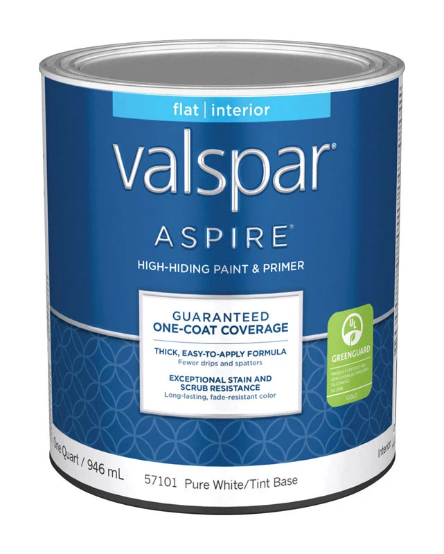 Aspire Flat Tintable Pure White Tint Base Acrylic Latex Paint And Primer 1 Quart
