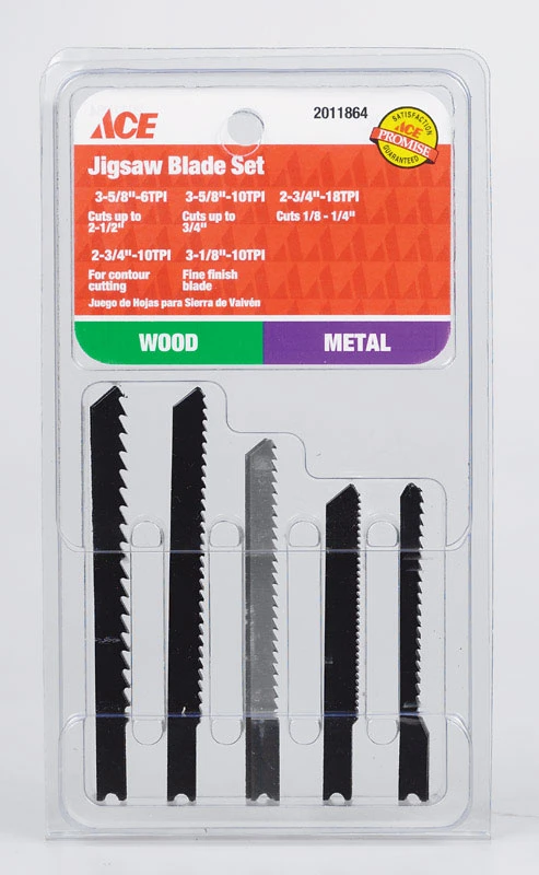 Ace Metal U-Shank Jig Saw Blade Set 5 pk