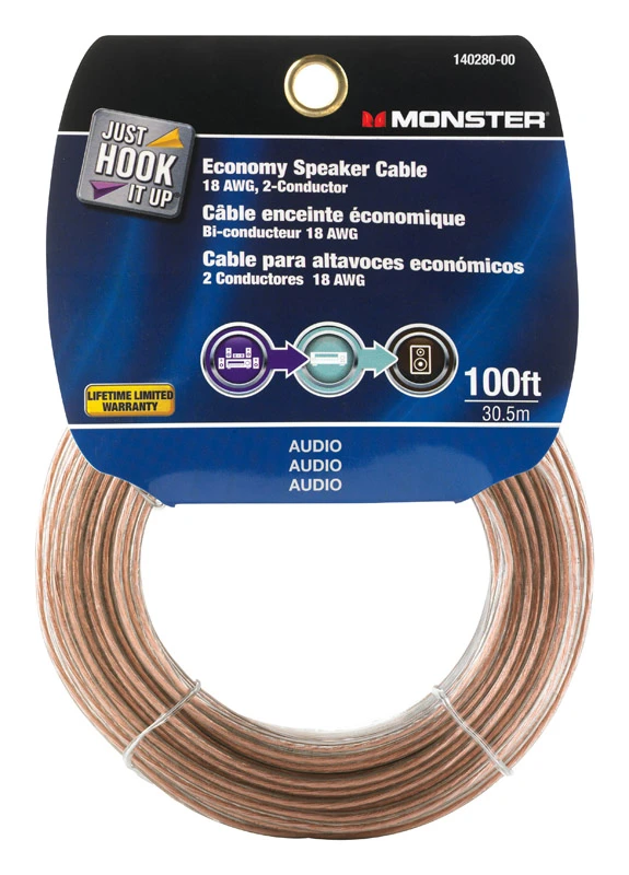 Just Hook It Up 100 Ft. Speaker Cable Awg 18 Gauge