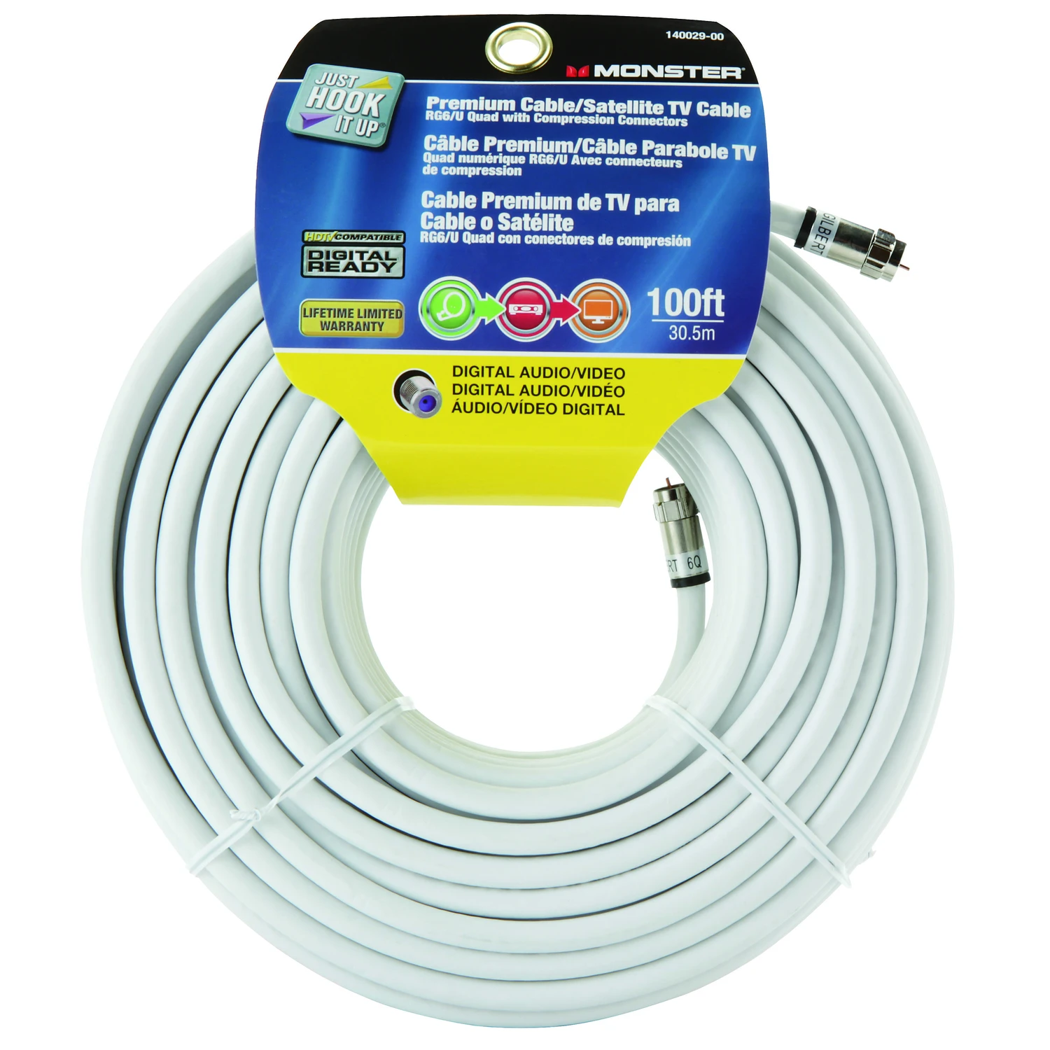 Just Hook It Up 100 Ft. Weatherproof Rg6 Video Coaxial Cable