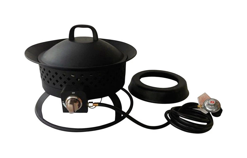 Aurora 18.5 In. Bronze Round Steel Gas Fire Pit With 50,000 Btu