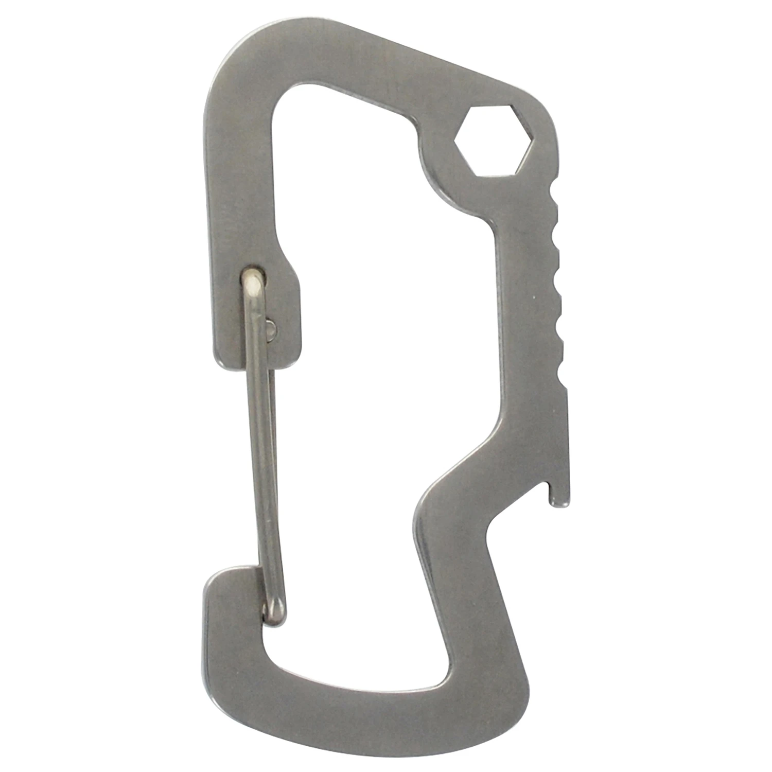 Metal Silver Multi-tool Carabiner With Wrench And Bottle Opener