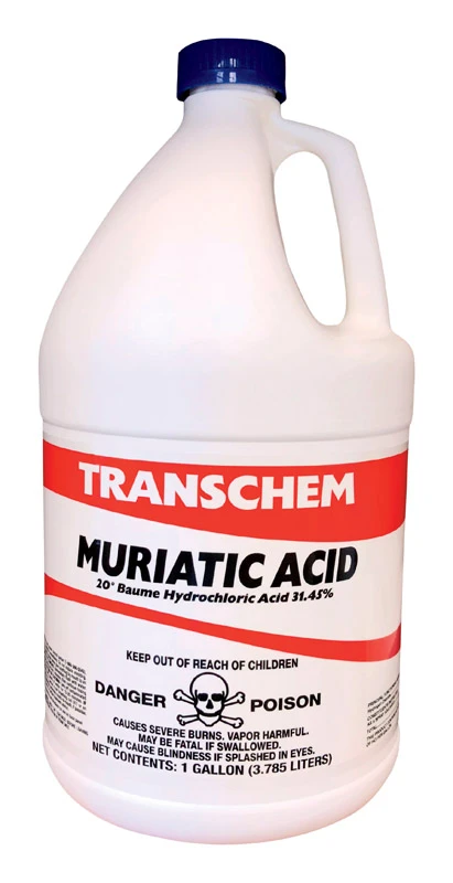 Liquid Muriatic Acid 2 Gallon - Heavy Duty Cleaning Solution