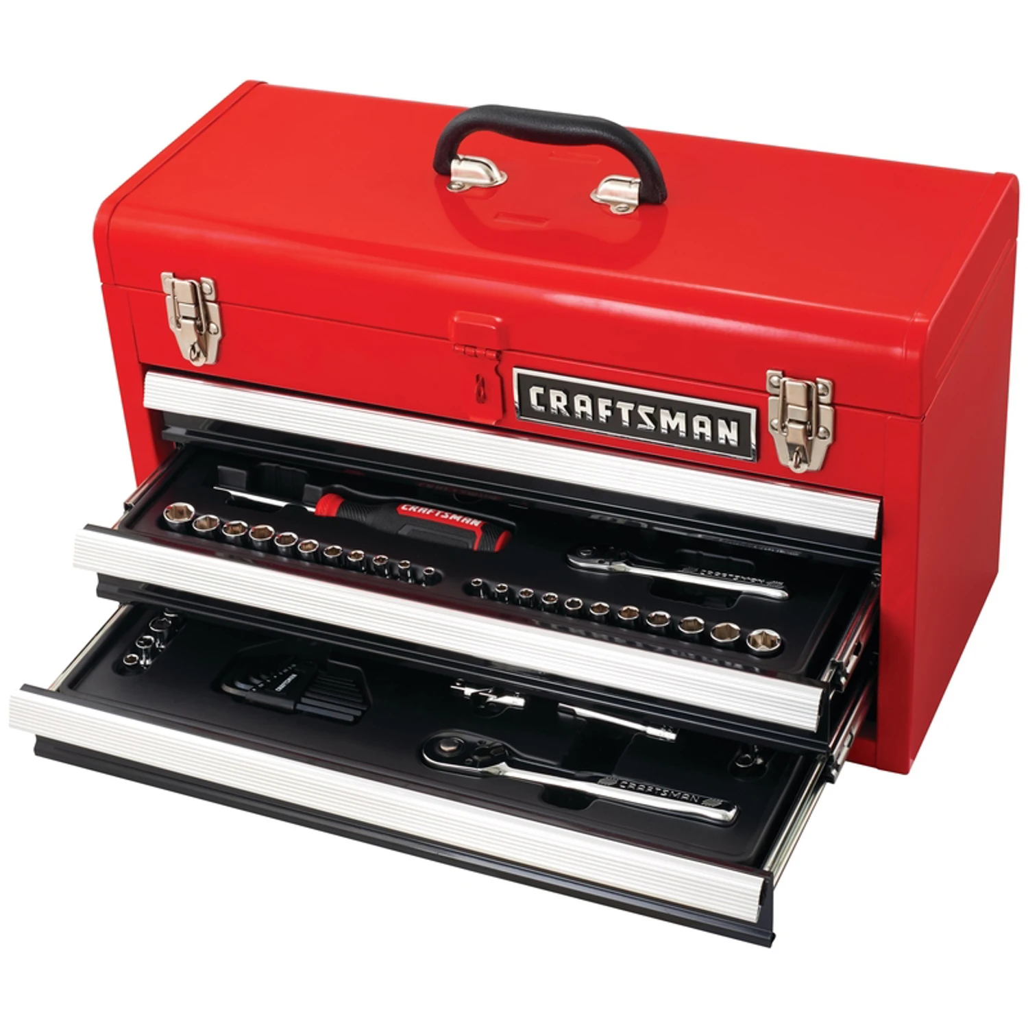 104 Piece Metric And Sae Mechanic's Tool Set With 1/4 And 3/8 In. Drive