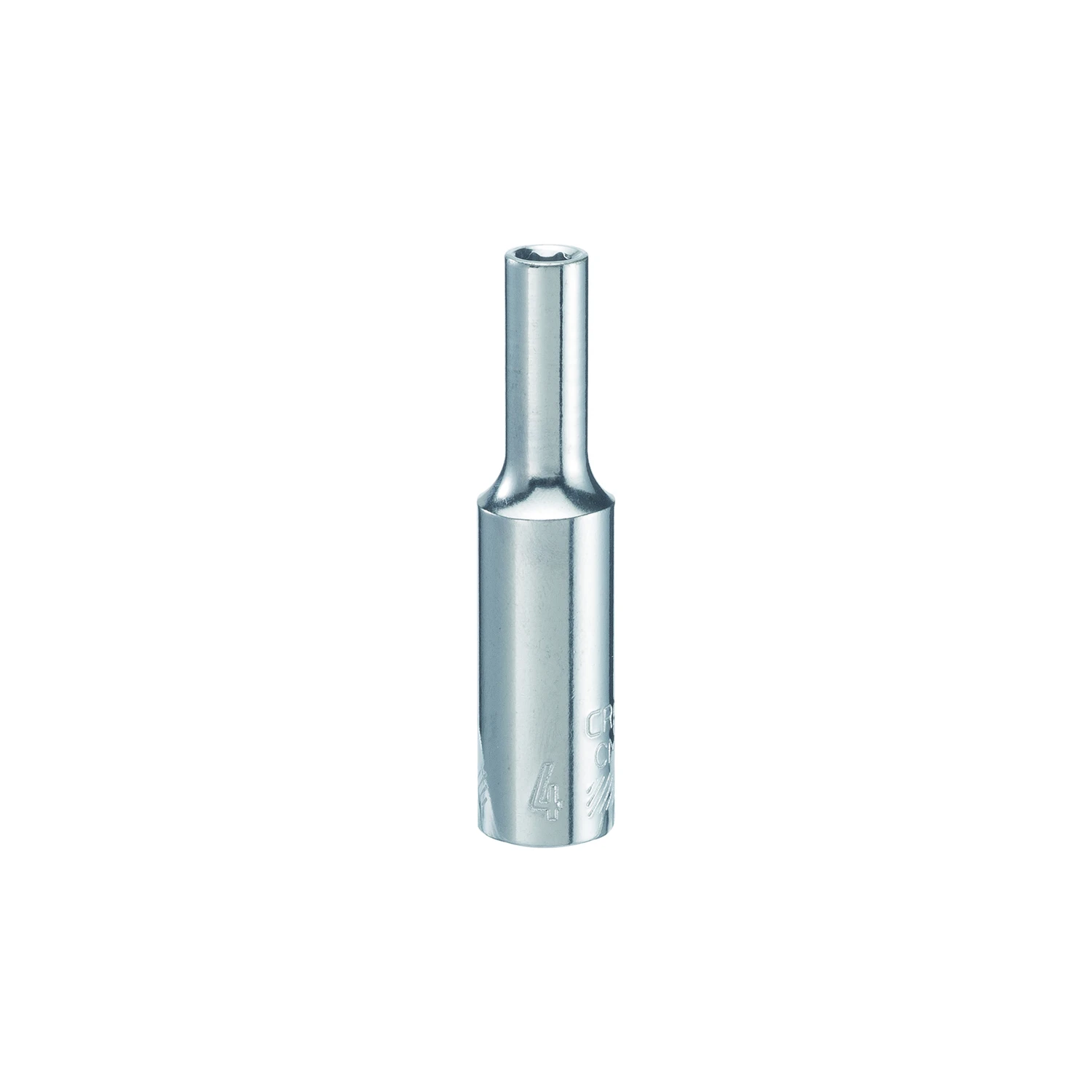 4 Mm X 1/4 Inch Drive Metric 6 Point Deep Socket - 1 Piece