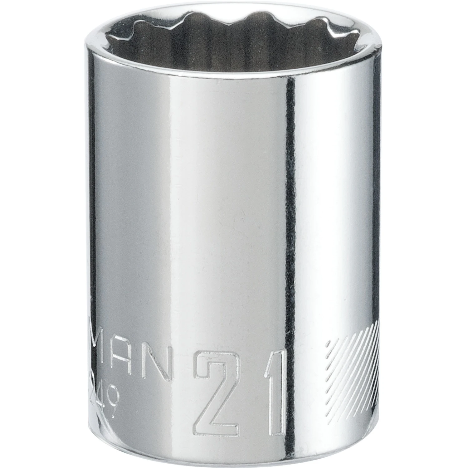 21mm X 1/2 In. Drive 12 Point Standard Shallow Socket