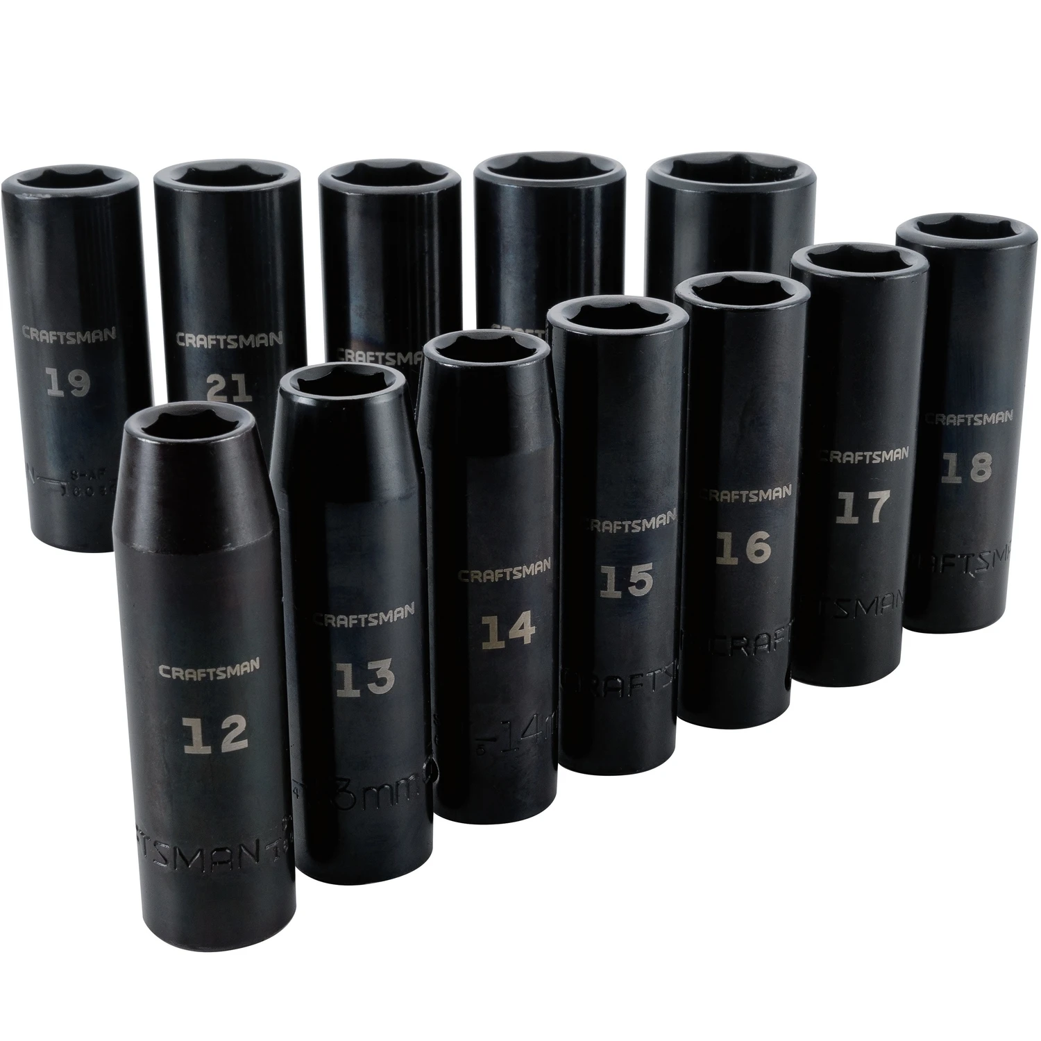 27 Mm X 1/2 In. Drive Metric 6 Point Deep Impact Socket Set 12 Pieces