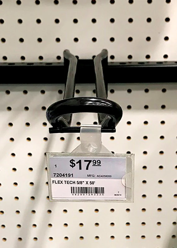 Black Metal Cross Bar Loop Hook Display Rack 4.5 In. H X 2.4 In. W X 13.125 In. L