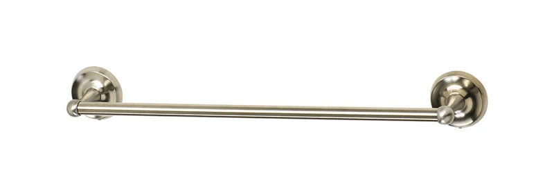 Brushed Nickel Towel Bar 24 In. L Zinc With Concealed Screw Mounting