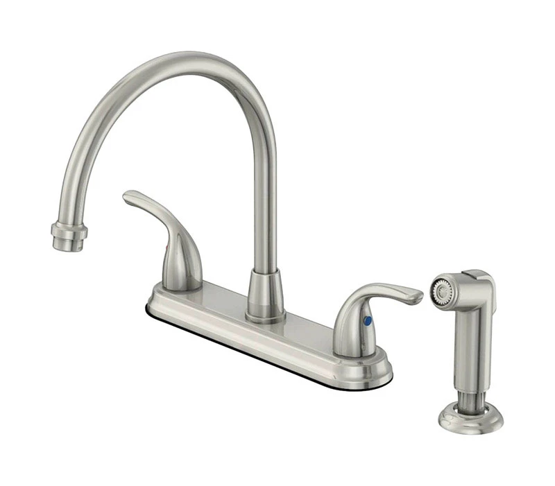 Pacifica High Arc Two Handle Chrome Kitchen Faucet With Side Sprayer