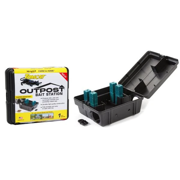 Tomcat Outpost Lockable Rodent Bait Station, Model 33424, Compact Design