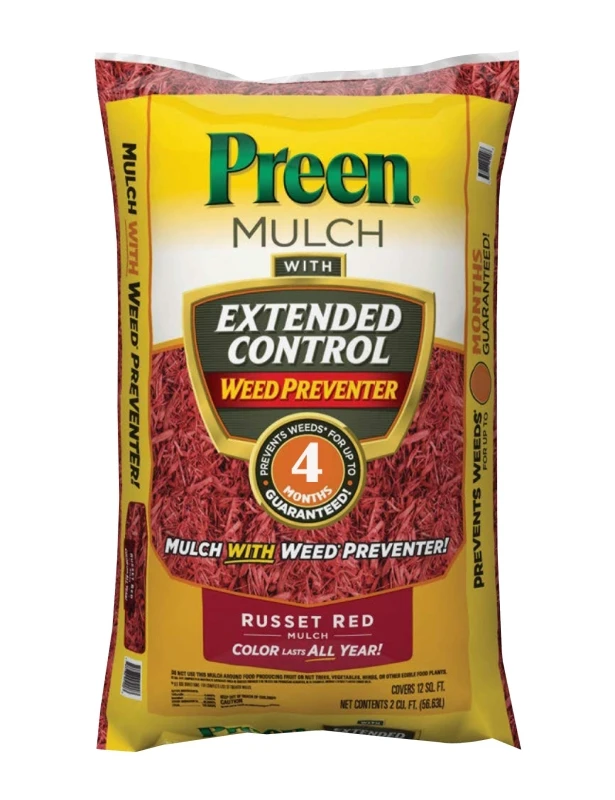 Preen Mulch With Extended Control Weed Preventer - Russet Red - 12 Sq-ft Coverage