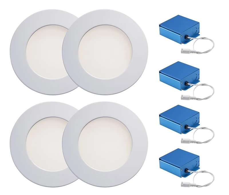 4 Inch Thin Led Recessed Light Kit, 3000k, 90 Cri, 4 Pieces