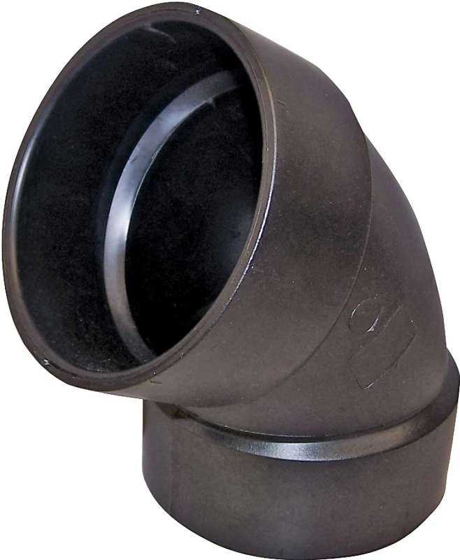 2 Inch Abs 60 Degree Elbow, Hub Connection, Black, Model 102602lbc