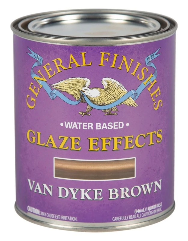 1 Quart General Finishes Van Dyke Brown Glaze Effects Water-based Translucent Color