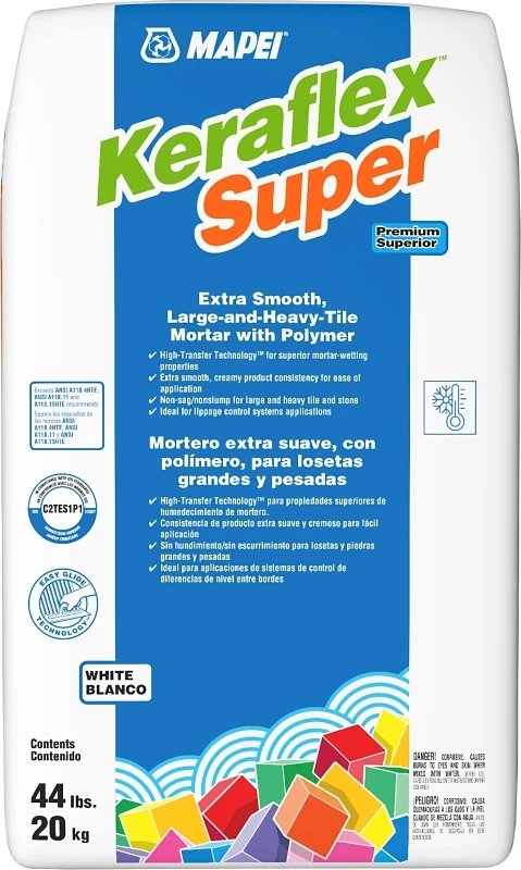 Keraflex Super White Mortar 44 Lb - Premium Polymer-modified Tile Adhesive