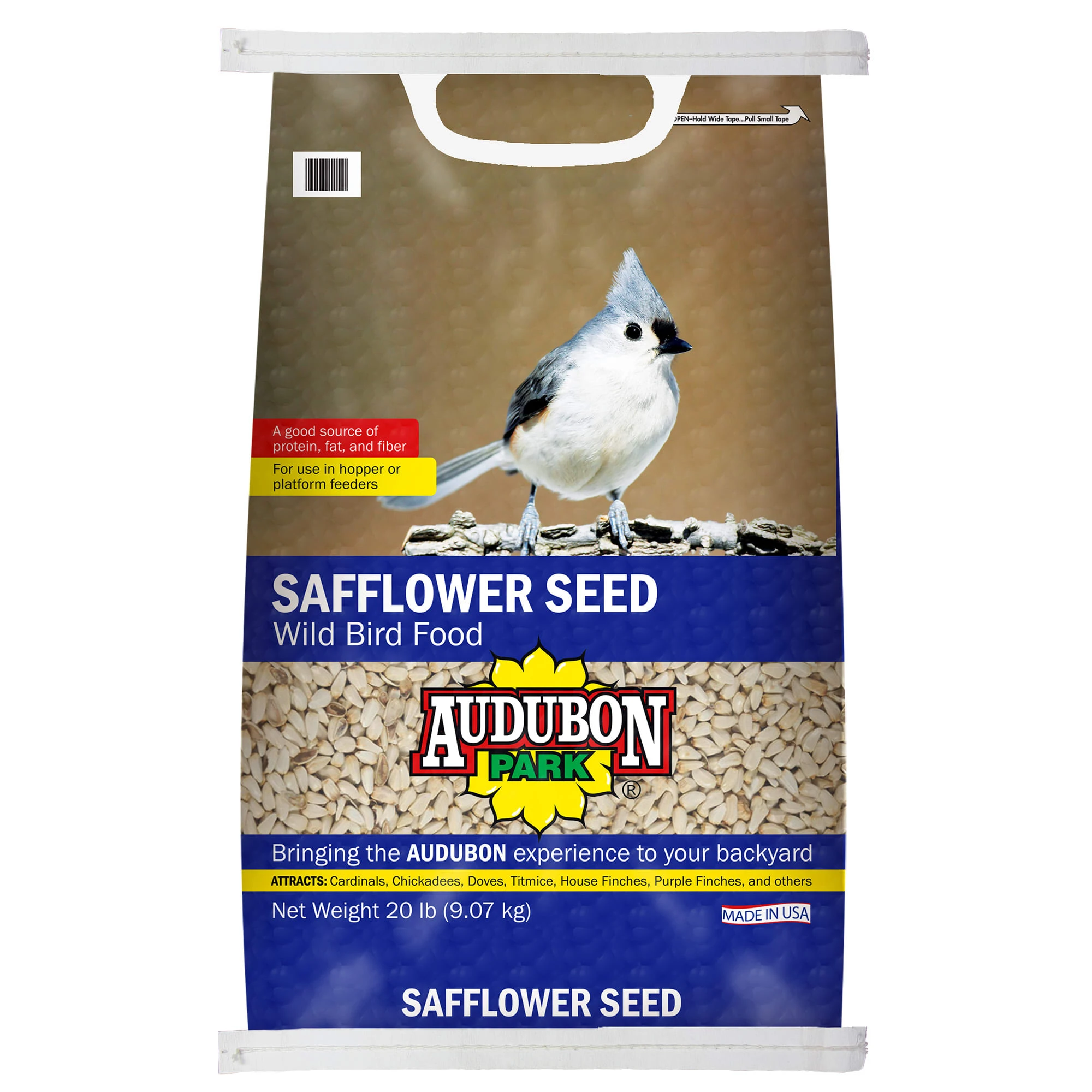 Safflower Seed Wild Bird Food, 20 Lbs - High Protein & Fiber