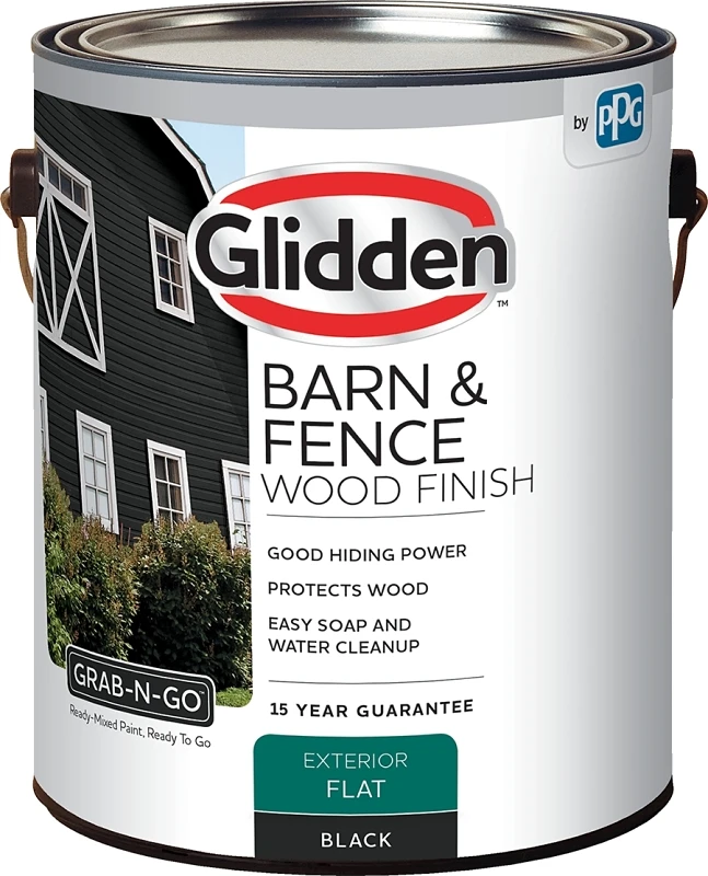 Barn & Fence Exterior Flat Paint, Black, 1 Gallon