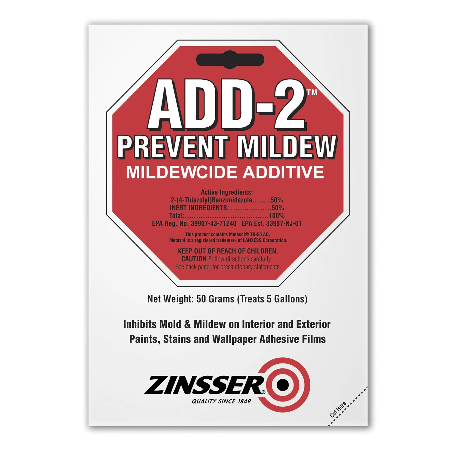 Add-2 Indoor And Outdoor White Mildewcide Additive 0.11 Lb For Paint And Stain