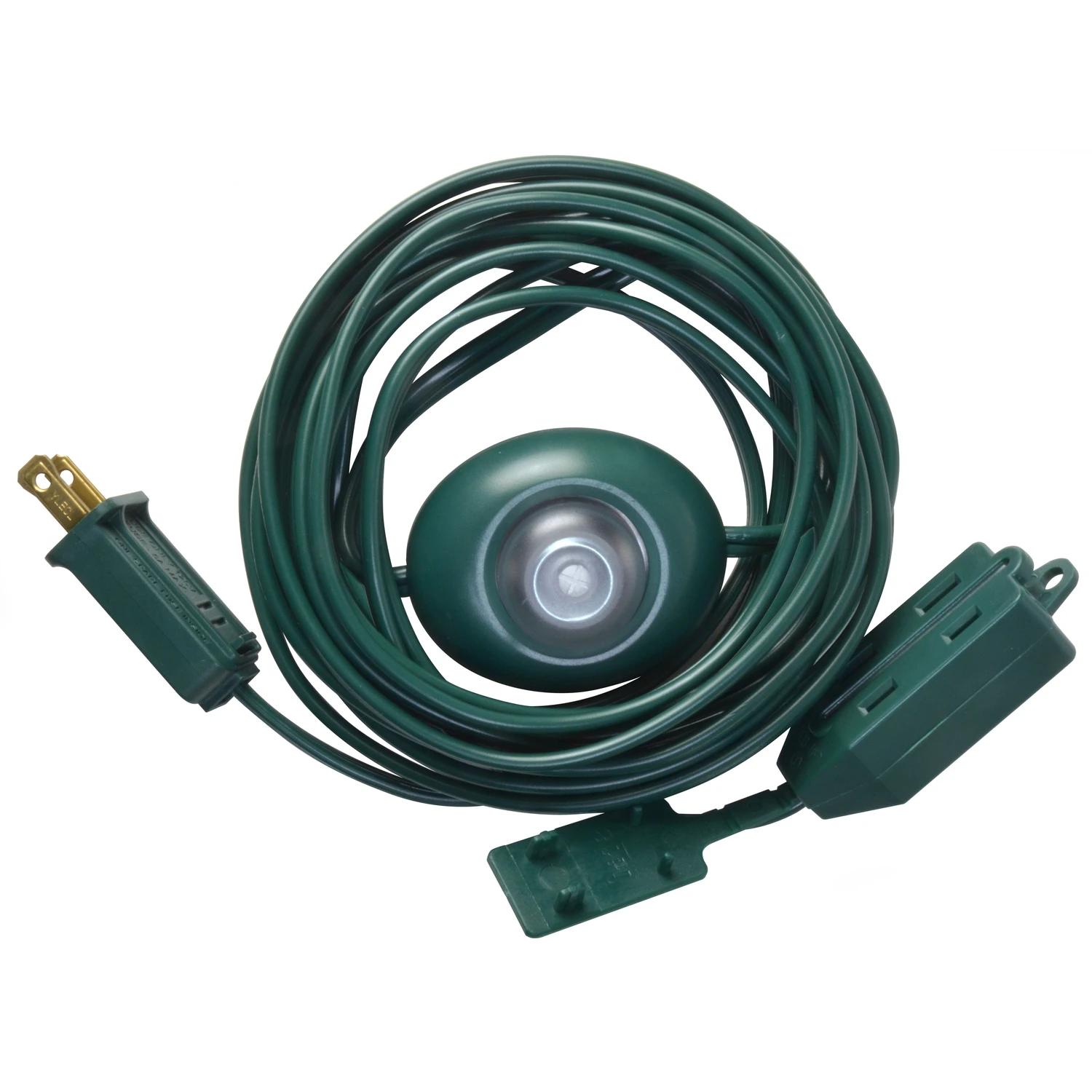 Indoor 15 Ft. Green Extension Cord With Switch 16/2, 3 Outlets