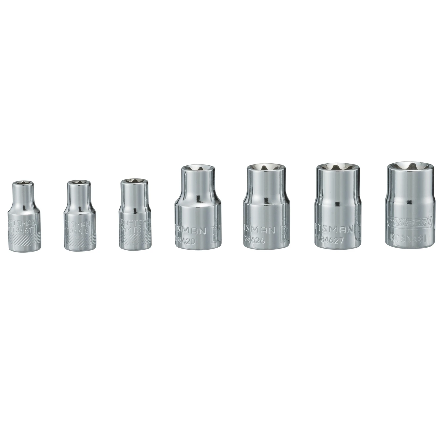 16 Mm X 1/4 And 3/8 In. Drive Metric 6 Point External Torx Socket Set 7 Piece