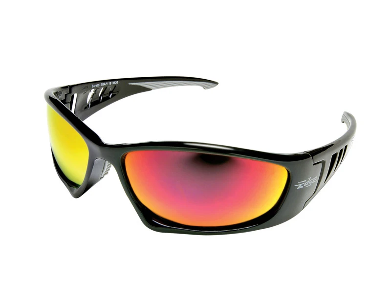 Baretti Safety Glasses Red Mirror Lens Black Frame Model Sbap119