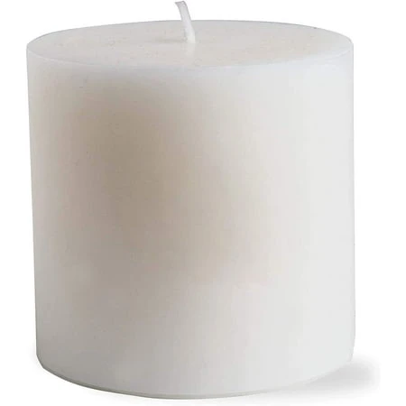 White Pillar Candle with Cotton Wick, 32 Hour Burn Time, 3 Inch by 3 Inch