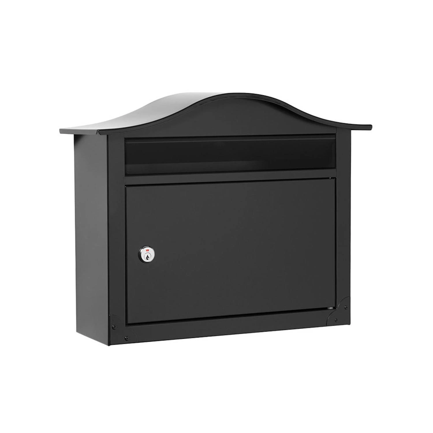 The Saratoga Galvanized Steel Wall Mount Black Locking Mailbox 2550b-10