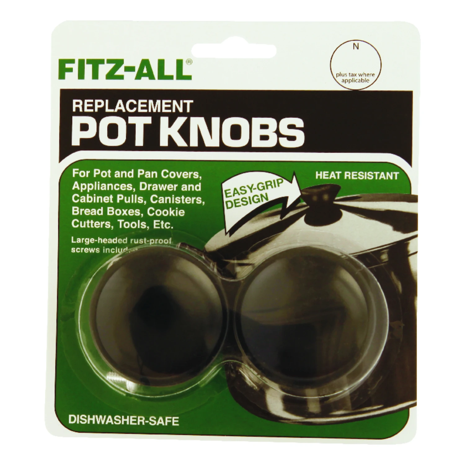 Plastic Replacement Pot Knob Black - Heat Resistant, Dishwasher Safe, 2 Pack