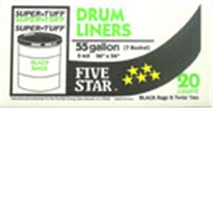 3725502 2 Mil 55G Black Drum Liners 20 Count