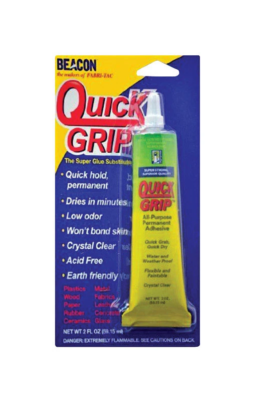 Beacon High Strength Quick Grip All Purpose Adhesive 2 Oz - Clear, Indoor/outdoor Use