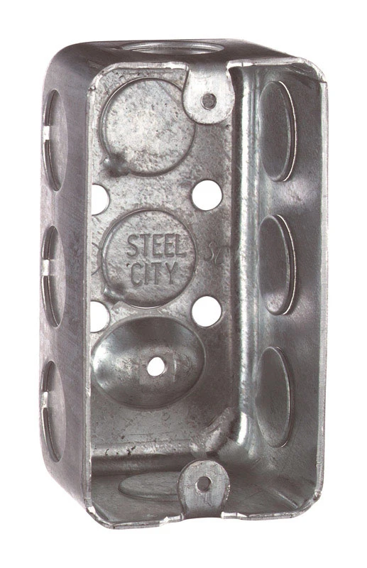 4 In. 31 Rectangle Galvanized Steel 1 Gang Utility Handy Box Silver
