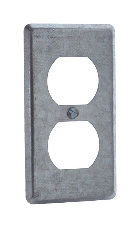 1-gang Rectangle Steel Duplex Outlet Cover For Electrical Box Mounting