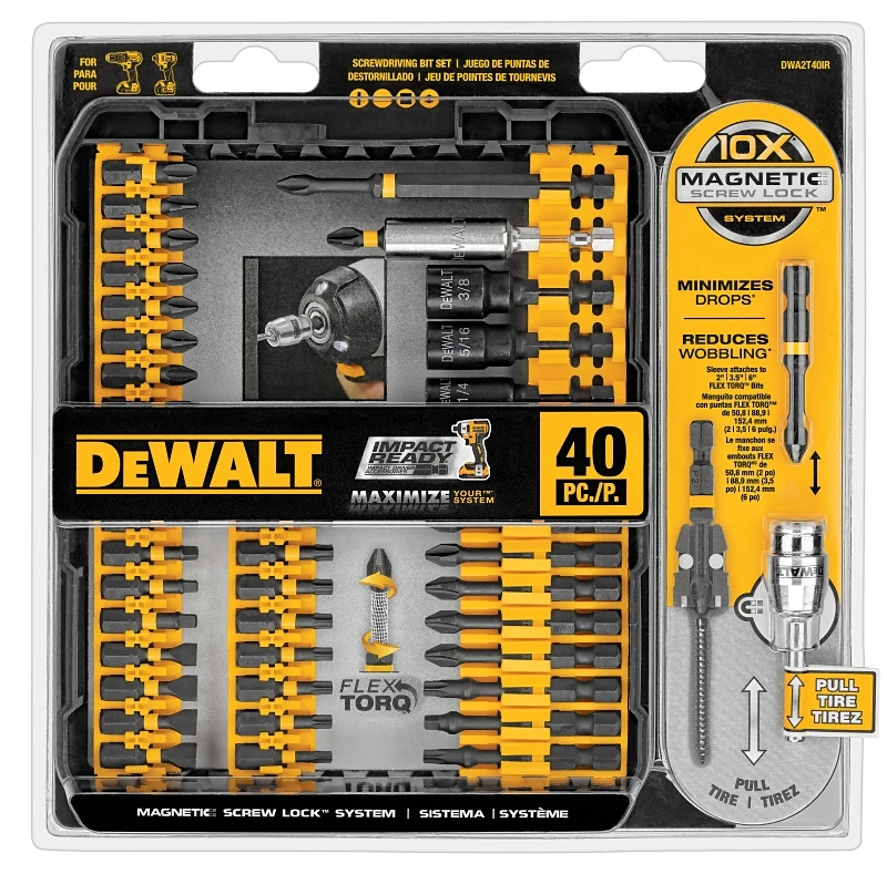 40-piece Impact Ready Screwdriver Bit Set Dwa2t40ir With Magnetic Holder