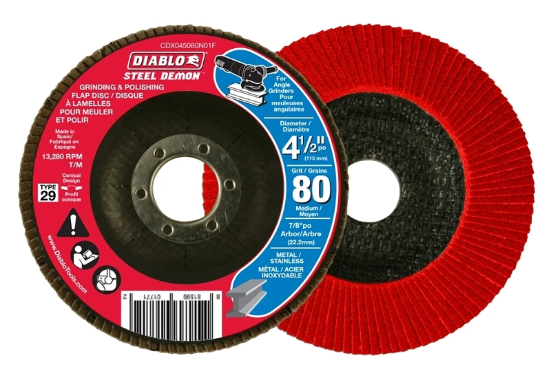 Steel Demon Flap Disc 4-1/2 Inch 80 Grit Zirconium Abrasive For Metal