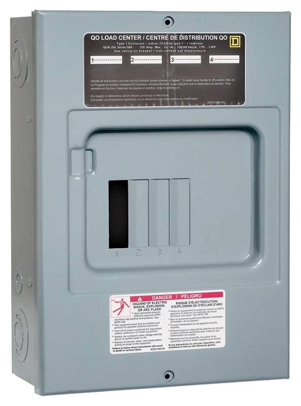 Qo 100 Amp Load Center With 4 Spaces And 8 Circuits