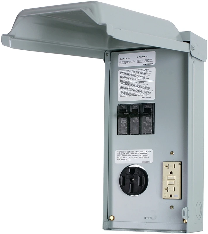70 Amp Rv Power Panel With 50 Amp And 20 Amp Gfci Receptacles - Model Ge1lu502ss