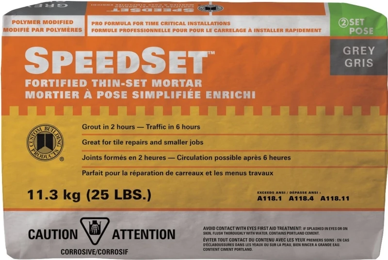 Speedset Fast-setting Thin-set Mortar Gray - 25 Lb For Quick Repairs